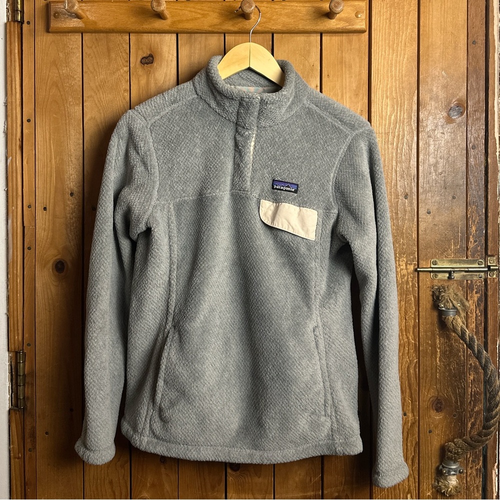 Patagonia Re-Tool Half-Snap Pullover in Grey and Cream Women’s Size Medium